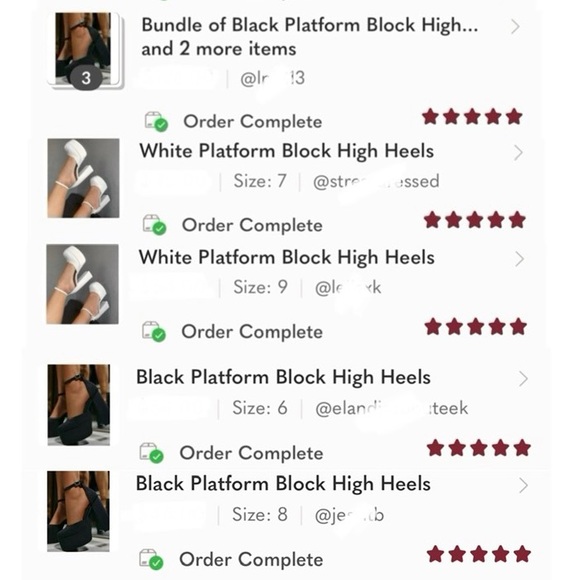 Black Platform Block High Heels - Picture 13 of 14